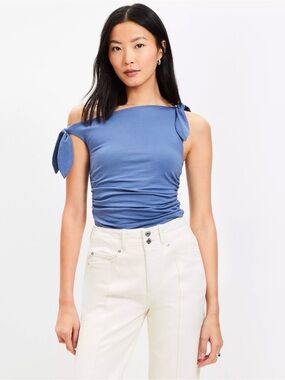 LOFT One-Shoulder Tie Tank Top in Periwinkle